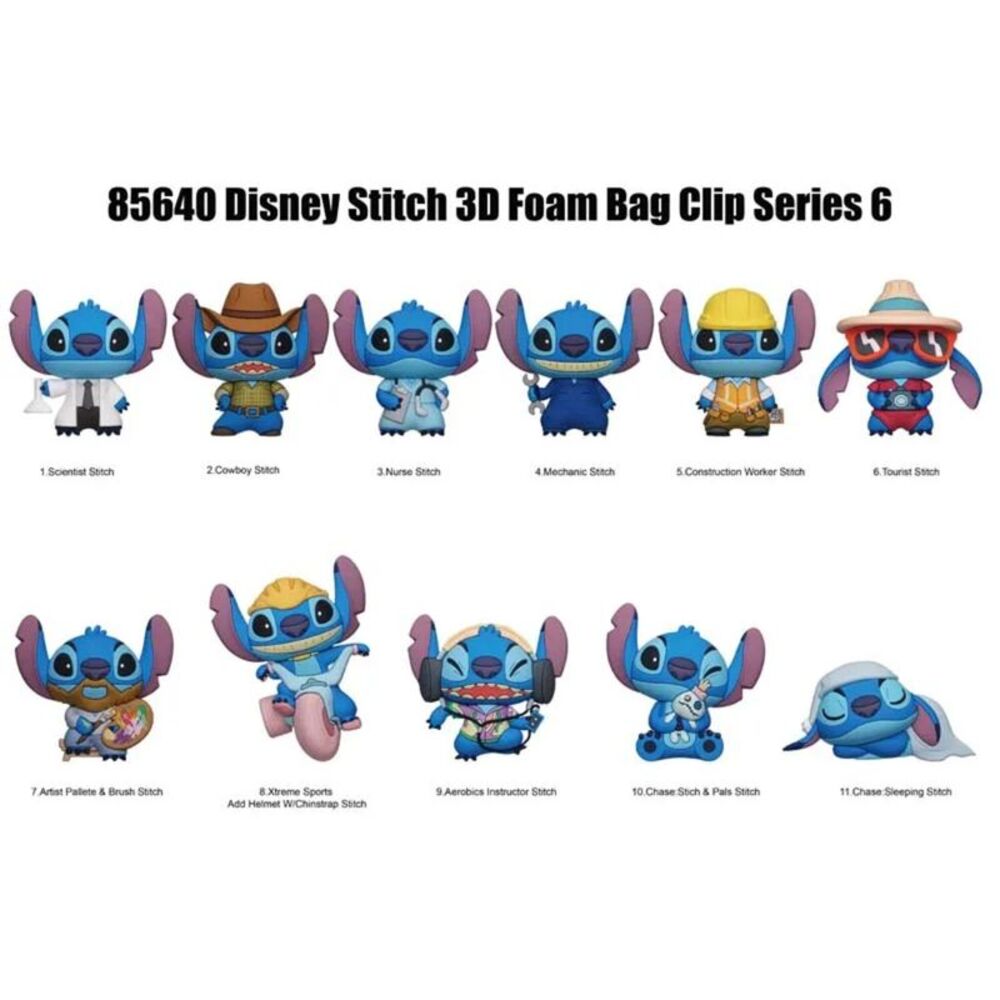 Monogram - Disney - Stitch 3D Foam Bag Clip - Series 6  COLLECTIBLES